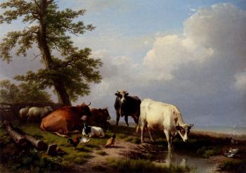 尤金 約瑟夫 維保蓋文 Animals Grazing Near The Sea 尤金 約瑟夫 維保蓋文 Animals Grazing Near The Sea